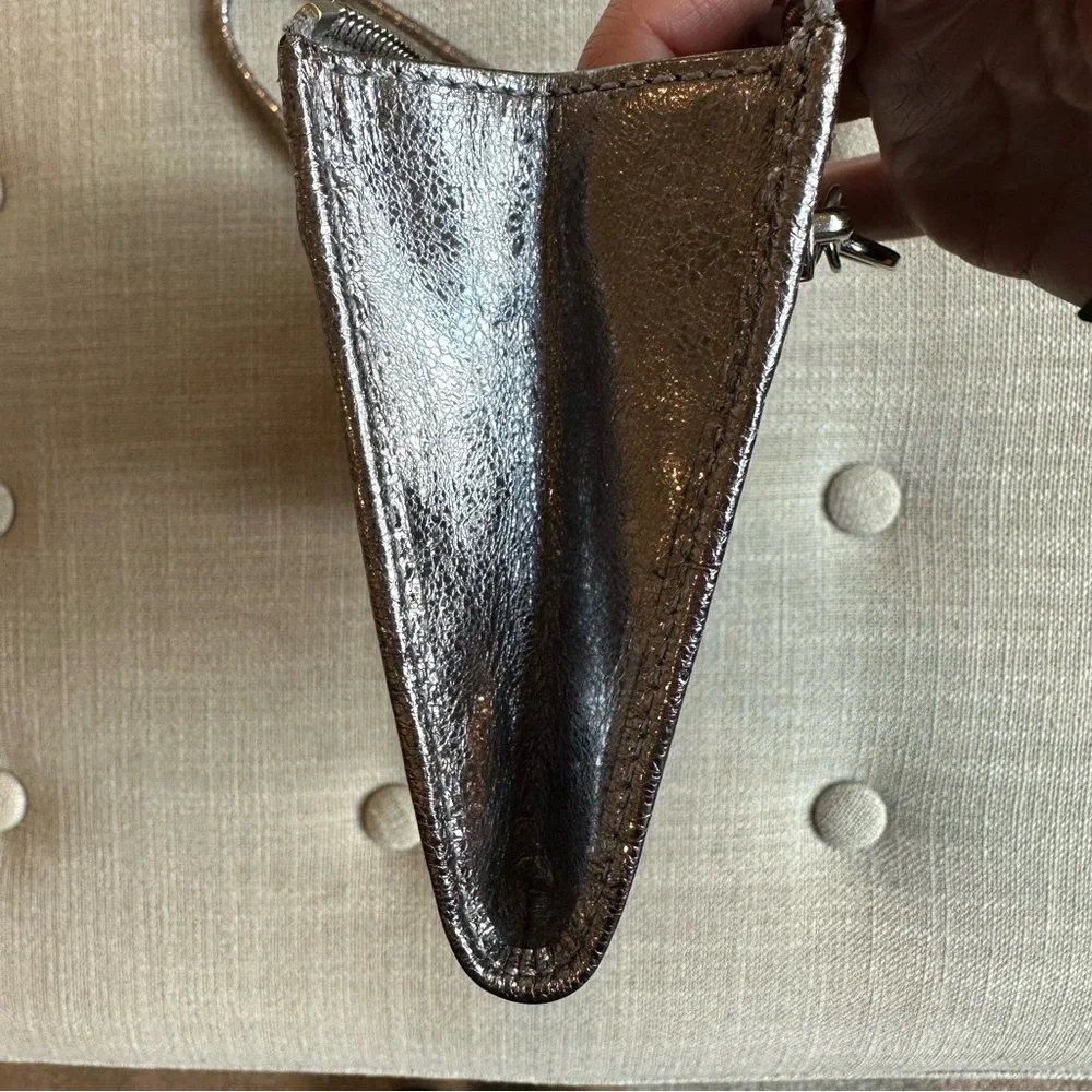 Coach Poppy Wristlet Wallet Shiny Metallic Gray Silver - Picture 9 of 9